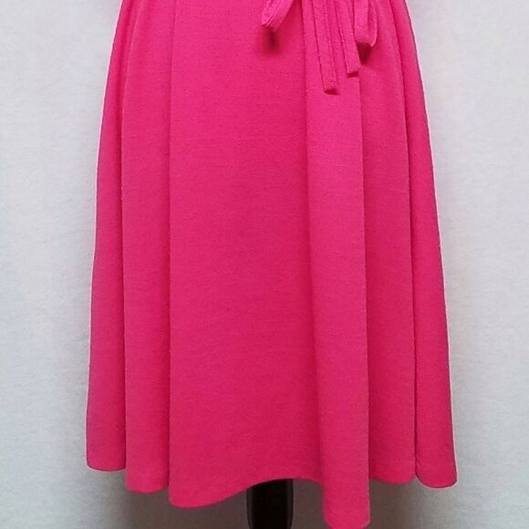 𝅺VINTAGE 70s Route One Pink Tie Waist A-line Dress - Picture 4 of 10